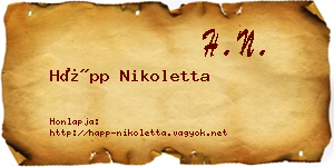 Hápp Nikoletta névjegykártya