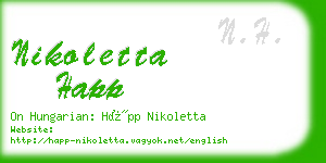 nikoletta happ business card
